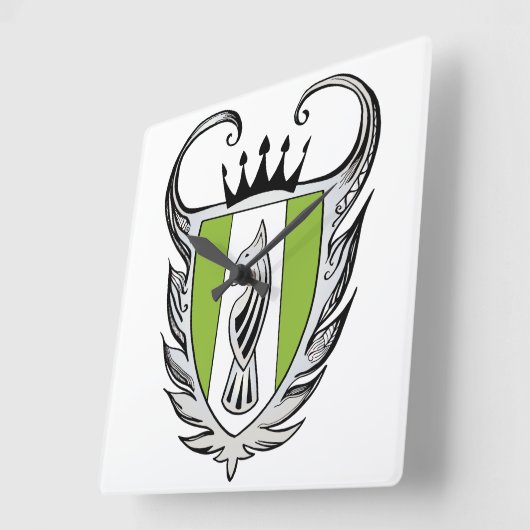 Royal Bull Terrier Quadratische Wanduhr (Winkel)