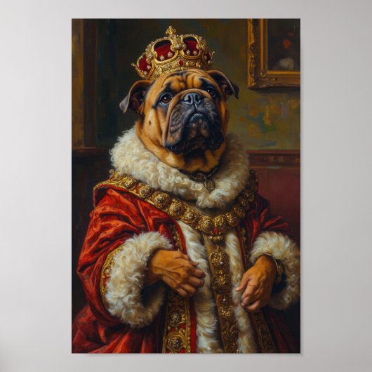 Royal Bulldog Portrait Poster (Vorne)