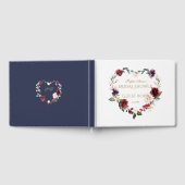 Royal Burgundy Blush Blume Navy Brautparty Gästebuch (Voll)
