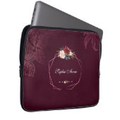 Royal Burgundy Floral Geometric Laptopschutzhülle (Vorne Rechts)