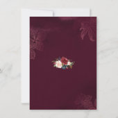 Royal Burgundy Floral Geometric Probe Dinner Einladung (Rückseite)