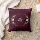 Royal Burgundy Floral Geometric Wedding Kissen (Decke)