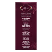 Royal Burgundy Floral Geometric Wedding Program Werbekarte (Hinten)