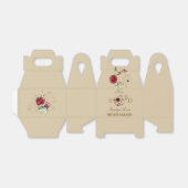 Royal Burgundy Gold Blume Monogram Wedding Geschenkschachtel (Ungefaltet)