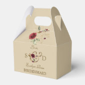 Royal Burgundy Gold Blume Monogram Wedding Geschenkschachtel (Vorderseite)