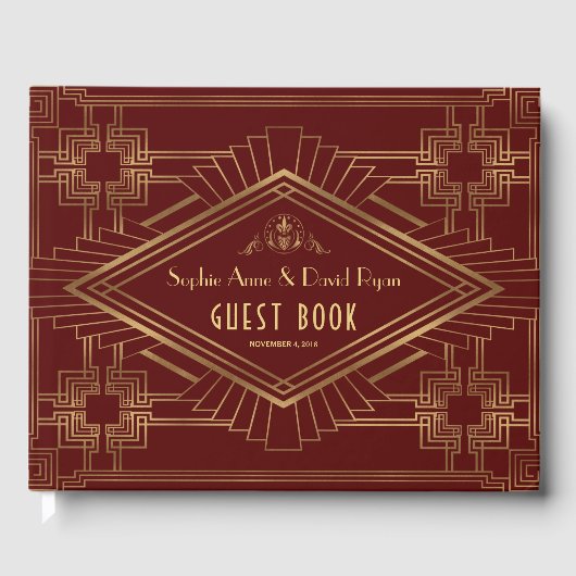 Royal Burgundy Gold Great Wedding Gästebuch (Vorderseite)