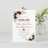 Royal Burgundy Marsala Probe Abendessen Einladung (Stehend Vorderseite)