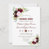 Royal Burgundy Marsala Probe Abendessen Einladung (Vorderseite)