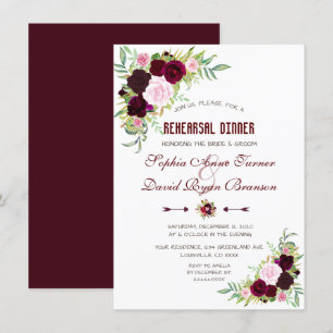 Royal Burgundy Marsala Probe Abendessen Einladung