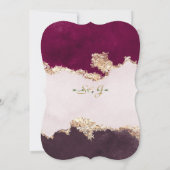 Royal Burgundy Pink Blume Gold Brautparty Einladung (Rückseite)