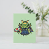 Royal Cabbage Samurai Warrior with War Fan Illustr Postkarte (Stehend Vorderseite)