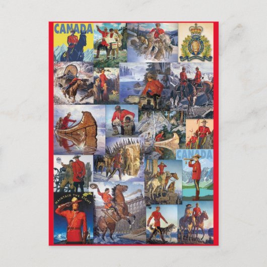 Royal Canadian Mounted Police Collage Postkarte (Vorderseite)