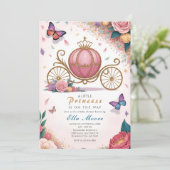 Royal Carriage Princess Baby Shower Einladung (Stehend Vorderseite)