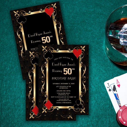 Royal Casino Poker Roaring 50. Geburtstag Bash Einladung