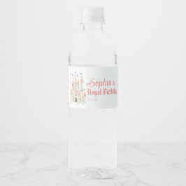 Royal Castle Birthday Water Flasche Etikett Rosa