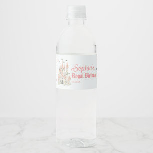 Royal Castle Birthday Water Flasche Etikett Rosa