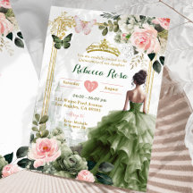 Royal Castle Blush Pink Sage Green Quinceañera