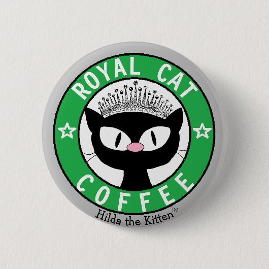 ROYAL CAT COFFEE Black Cat Round Button (Vorderseite)