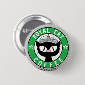ROYAL CAT COFFEE Black Cat Round Button (Vorne & Hinten)