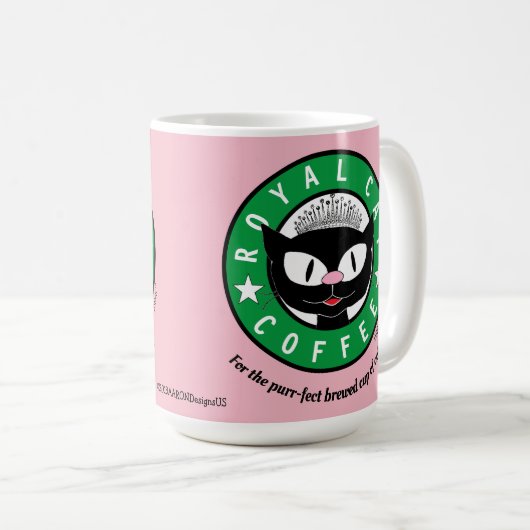 ROYAL CAT COFFEE Princess Cartoon Cat Kaffeetasse (VorderseiteRechts)