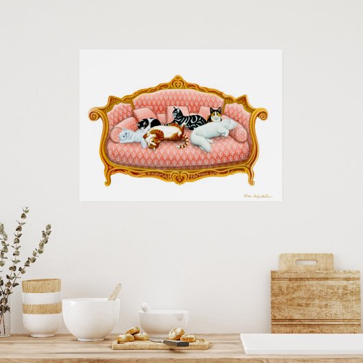 Royal Cat Nickerchen Print Poster (Küche)