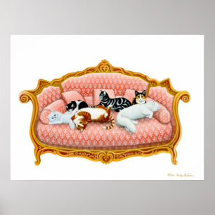 Royal Cat Nickerchen Print Poster
