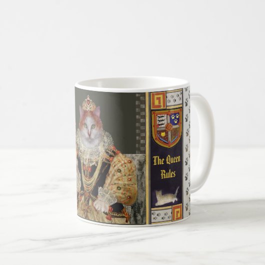 Royal Cat Rules Tasse White Inside— Queen (VorderseiteRechts)