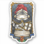Royal Cat Schach Knight Piece Aufkleber (Vorderseite)