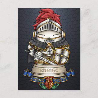 Royal Cat Schach Knight Piece Feiertagspostkarte