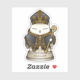 Royal Cat Schess Bishop Piece Aufkleber