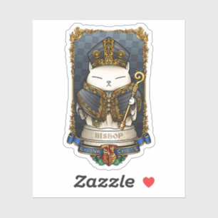 Royal Cat Schess Bishop Piece Aufkleber