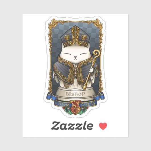 Royal Cat Schess Bishop Piece Aufkleber (Blatt)