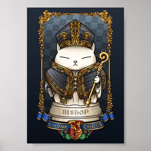 Royal Cat Schess Bishop Piece Poster (Vorne)
