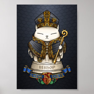 Royal Cat Schess Bishop Piece Poster