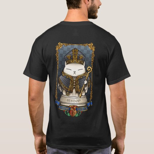 Royal Cat Schess Bishop Piece T-Shirt (Rückseite)