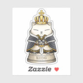 Royal Cat Schess King Piece Aufkleber (Blatt)