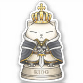 Royal Cat Schess King Piece Aufkleber (Vorderseite)