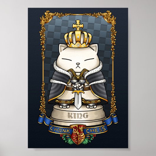 Royal Cat Schess King Piece Poster (Vorne)