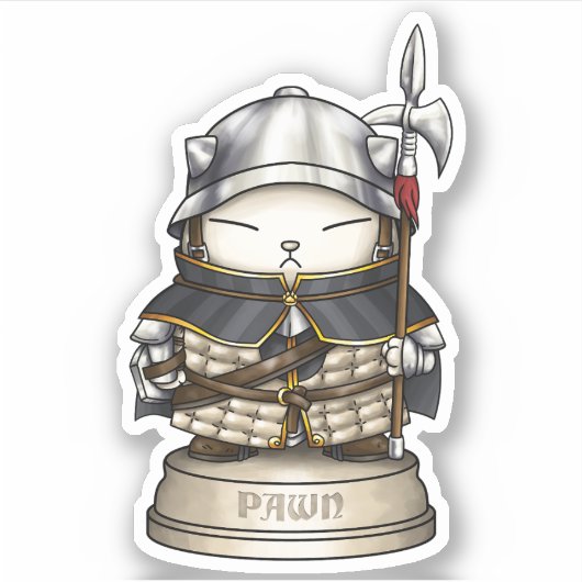 Royal Cat Schess Pawn Piece Aufkleber (Vorderseite)