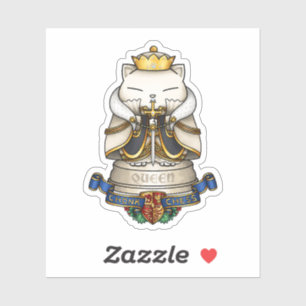 Royal Cat Schess Queen Piece Aufkleber