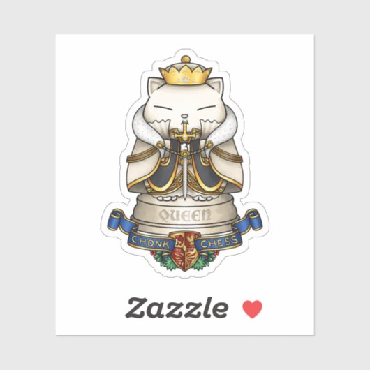 Royal Cat Schess Queen Piece Aufkleber (Blatt)