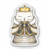 Royal Cat Schess Queen Piece Aufkleber (Vorderseite)