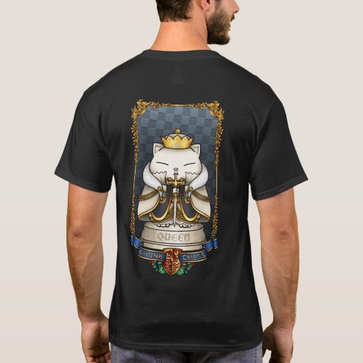 Royal Cat Schess Queen Piece T-Shirt (Rückseite)