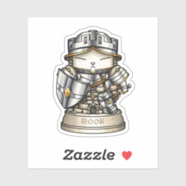 Royal Cat Schess Rook Piece Aufkleber