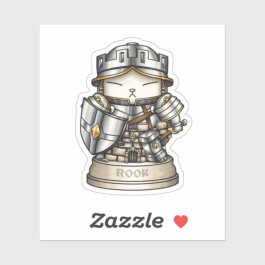 Royal Cat Schess Rook Piece Aufkleber (Blatt)
