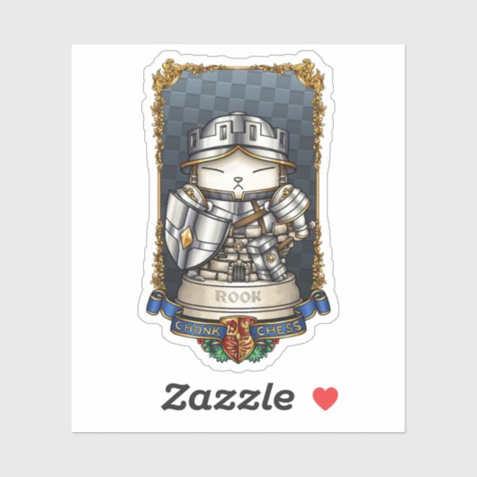 Royal Cat Schess Rook Piece Aufkleber (Blatt)