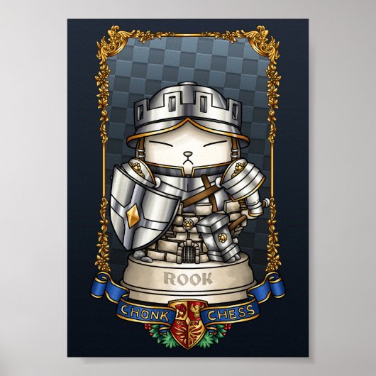Royal Cat Schess Rook Piece Poster (Vorne)
