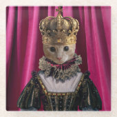 Royal Cat Square Glass Untersetzer (Vorderseite)