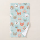 Royal Cats Pattern Badhandtuch Set (Handtuch)