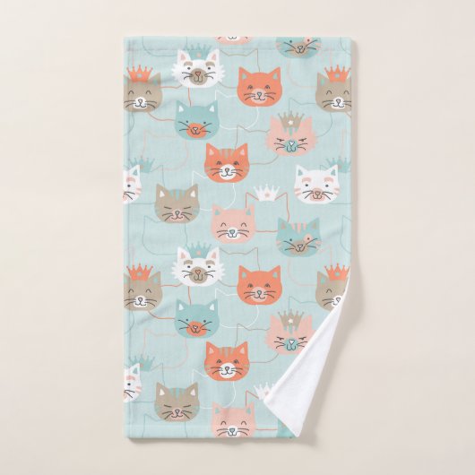 Royal Cats Pattern Badhandtuch Set (Handtuch)